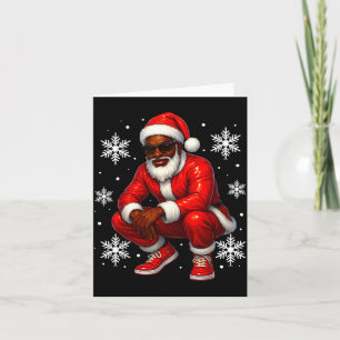 African American Cool Santa Claus Christmas Pajama Card