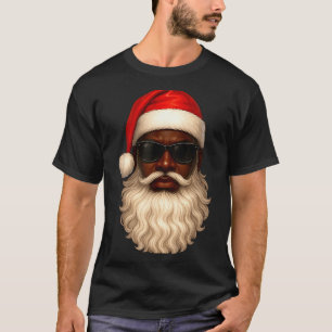 African American Cool Santa Claus Christmas Pajama T-Shirt