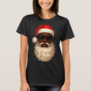African American Cool Santa Claus Christmas Pajama T-Shirt