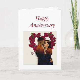 African American Couple - Anniversary Card