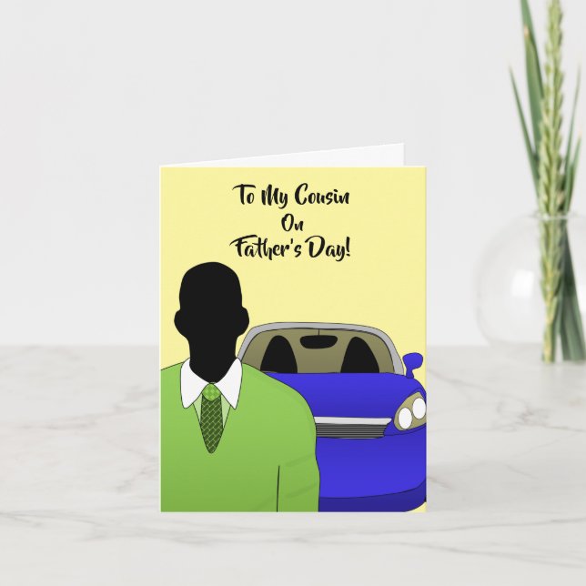 African American Cousin Father's Day Suit & Tie   Card (Front)