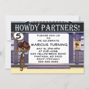 African American Cowboy Birthday Party Invitation