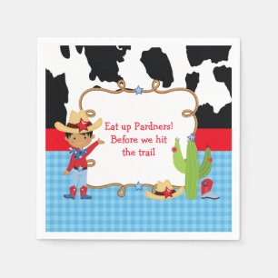 African American Cowboy Western Birthday Party Napkin