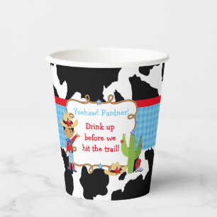 African American Cowboy Western Birthday Party Paper Cups