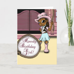 African American Cowgirl Birthday Card