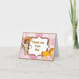 African American Cowgirl Thank You Note Card