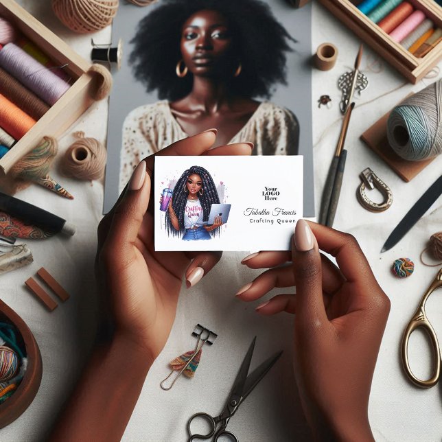 African American Crafting Queen Artful Empowerment Business Card (African American Crafting Queen Artful Empowerment Business Card)