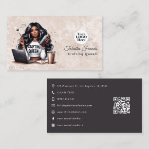 African American Crafting Queen Design Business Card