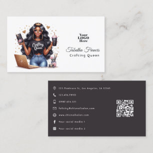African American Crafting Queen Empowerment Art Business Card