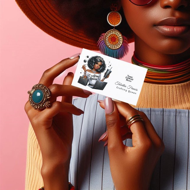African American Crafting Queen Empowerment Art Business Card (African American Crafting Queen Empowerment Art Business Card)