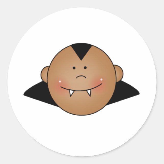African American Customisable Dracula Classic Round Sticker (Front)