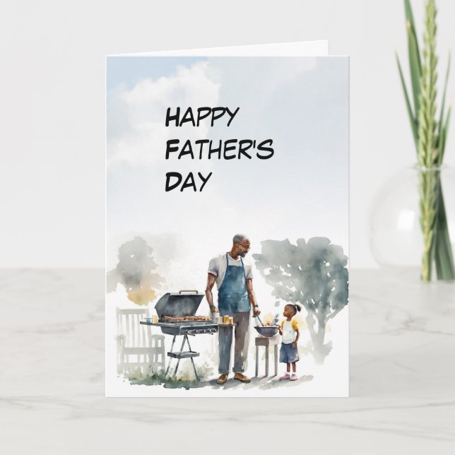 African American Dad and child Father's Day card (Front)