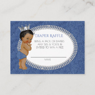 African American Denim & Diamonds Diaper Raffle Enclosure Card