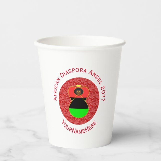 African American Diaspora Angel Flag  Paper Cups (Front)