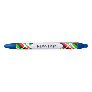 African American Diaspora Flag Tiled Personalised  Black Ink Pen