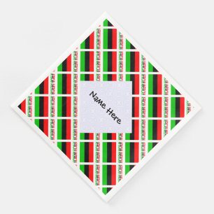 African American Diaspora Flag Tiled Personalised Napkin