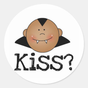 African American Dracula Kiss Classic Round Sticker