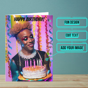 African American Drag Queen Funny Birthday Card