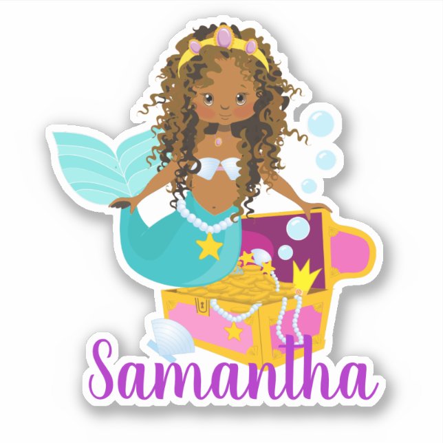 African American Ethnic Mermaid Personalised (Front)