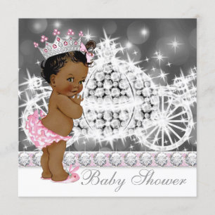 African American Ethnic Princess Baby Shower Invitation