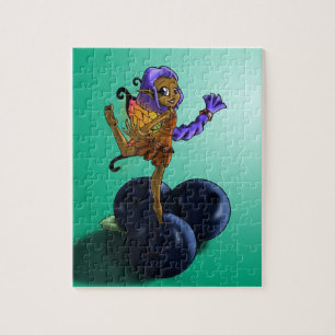 African American Fairy and Blueberries Jigsaw Puzzle