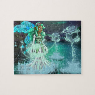 African American Fairy and Flowers Jigsaw Puzzle
