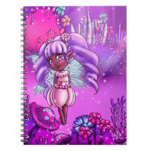 African American Fairy and Mushrooms Notebook