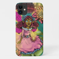 African American Fairy and Water Lilies