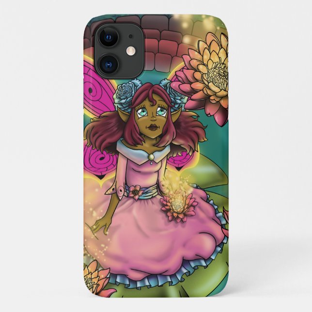 African American Fairy and Water Lilies Case-Mate iPhone Case (Back)