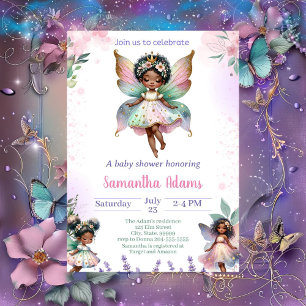 African American Fairy Baby Shower   Invitation