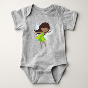 African American Fairy, Forest Fairy, Magic Fairy Baby Bodysuit