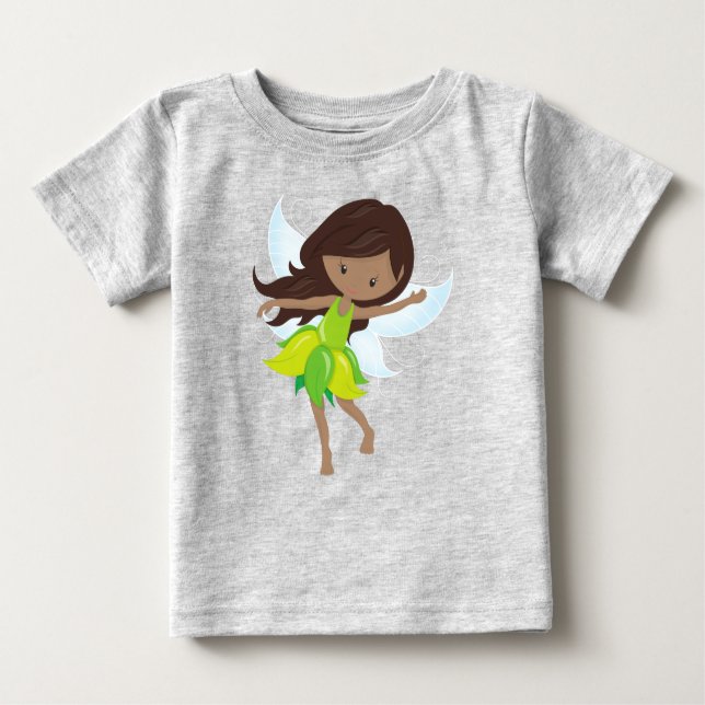 African American Fairy, Forest Fairy, Magic Fairy Baby T-Shirt (Front)