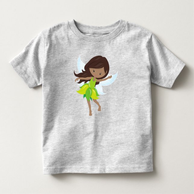 African American Fairy, Forest Fairy, Magic Fairy Toddler T-Shirt (Front)