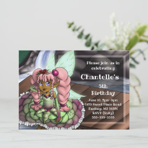 African American Fairy Girl Birthday Party Invitation