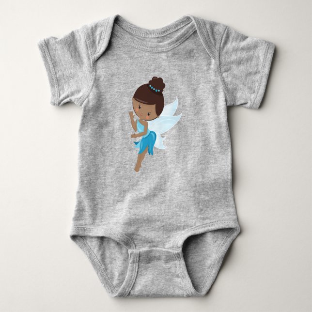 African American Fairy, Magic Fairy, Forest Fairy Baby Bodysuit (Front)