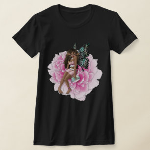 African American Fairy on a Flower T-Shirt