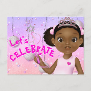 African American Fairy Princess Ballerina Birthday Postcard