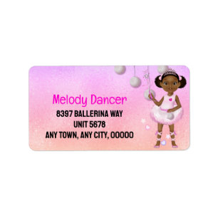 African American Fairy Princess Ballerina Label