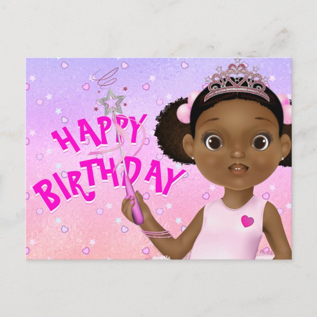 African American Fairy Princess Ballerina Poem Postcard (Front)