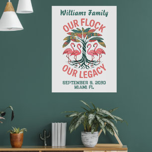 African American Family Legacy Reunion Flamingo Poster