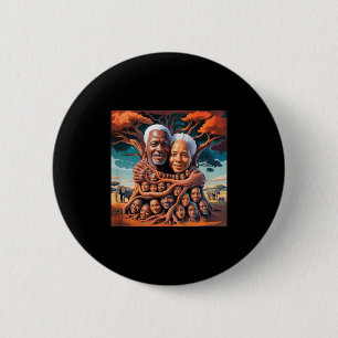 African american family tree roots heritage design 6 cm round badge