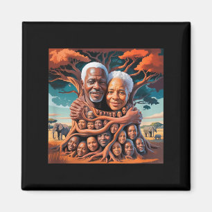 African american family tree roots heritage design magnet