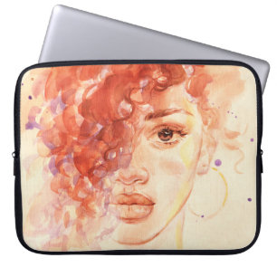 African American fashion, watercolor illustration. Laptop Sleeve