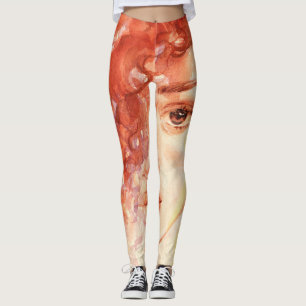 African American fashion, watercolor illustration. Leggings