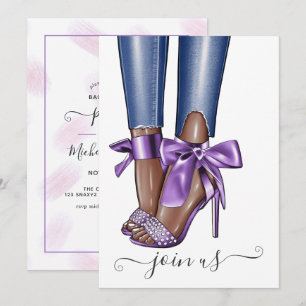 African American Fashionista Bachelorette Invitati Invitation