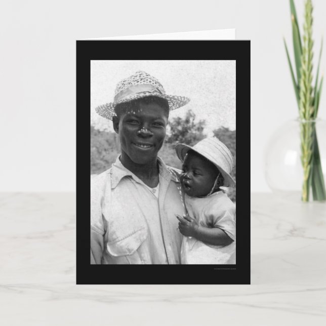 African American Father and Baby 1935 Card (Front)