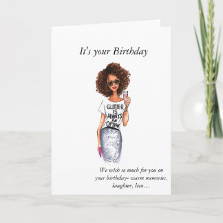 African American Female Birthday Card