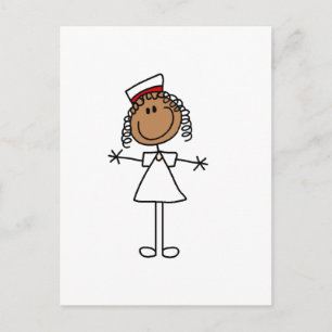 African American Female Stick Figure Gifts Postcard