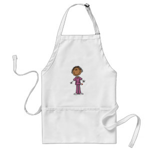 African American Female Stick Figure Nurse Standard Apron