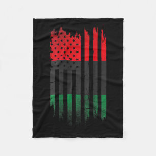 African American Flag 1865 Black History Pride  Fleece Blanket